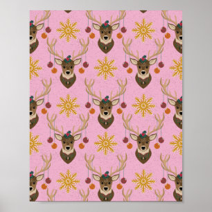 Feestelijke rendieren poster