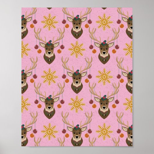 Feestelijke rendieren poster (Voorkant)