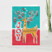 Feestelijke rendieren retro kerst Kaarten (Voorkant)