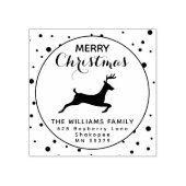 Feestelijke rendieren sneeuw vakantie retour adres rubberstempel (Afrduk)