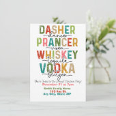 Feestelijke Rendieren & Spirits Kerstfeest Kaart (Staand voorkant)