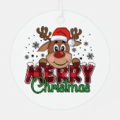 Feestelijke rendieren, vrolijk kerstfeest metalen ornament (Achterkant)