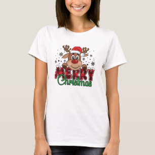 Feestelijke rendieren, vrolijk kerstfeest t-shirt