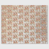 Feestelijke rendierfamilie met kerstmutsen cadeaupapier (Vlak)