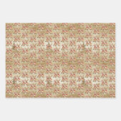 Feestelijke rendierfamilie met kerstmutsen inpakpapier vel (Voorkant 3)