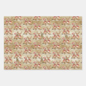 Feestelijke rendierfamilie met kerstmutsen inpakpapier vel (Voorkant)