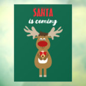Feestelijke rendierkerst - de kerstman komt eraan raamsticker (Vel 3)