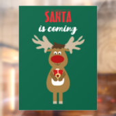 Feestelijke rendierkerst - de kerstman komt eraan raamsticker (Vel 2)