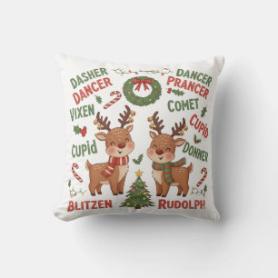Feestelijke rendierkerstvakantie kussen