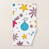 Feestelijke rendiermagiepatroonontwerp bad handdoek (Handdoek)