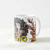 Feestelijke resident rendier huisdier ouders koffiemok (Voorkant rechts)