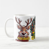 Feestelijke resident rendier huisdier ouders koffiemok (Links)