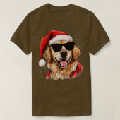 Feestelijke Retriever Dog Waterverf Golden Retriev T-shirt (Design voorkant)