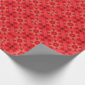 Feestelijke Retro Bloemen Kerst Inpakpapier (Hoek)