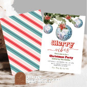 Feestelijke Retro Christmas Discoball Party Kaart