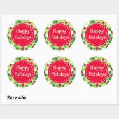 Feestelijke Retro Christmas Dot Happy Holiday Stic Ronde Sticker (Vel)