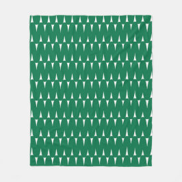 Feestelijke Retro Felgroene Golvende Lijnen Kerstm Fleece Deken
