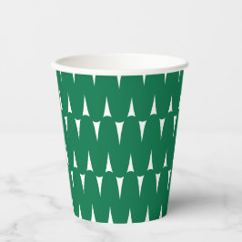 Feestelijke Retro Felgroene Golvende Lijnen Kerstm Papieren Bekers