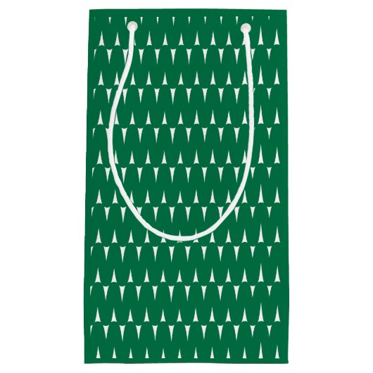 Feestelijke Retro Heldere Groene Golvende Lijnen K Klein Cadeauzakje (Voorkant)