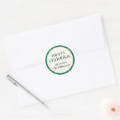 Feestelijke Retro Heldere Groene Golvende Lijnen K Ronde Sticker (Envelop)