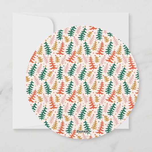 Feestelijke Retro Holiday Tree Fotokaart Feestdagenkaart (Achterkant)