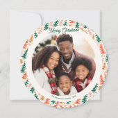 Feestelijke Retro Holiday Tree Fotokaart Feestdagenkaart (Voorkant)