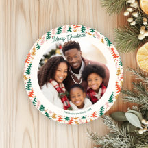 Feestelijke Retro Holiday Tree Fotokaart