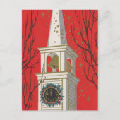 Feestelijke retro Kerk Kerst Briefkaart (Voorkant)