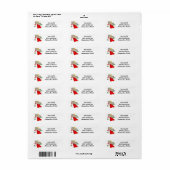 Feestelijke Retro Kerst Kittens in Red Stocking Etiket (Full Sheet)