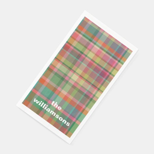 Feestelijke Retro Kerst Plaid Schattigee aangepast Servet (Hoek)