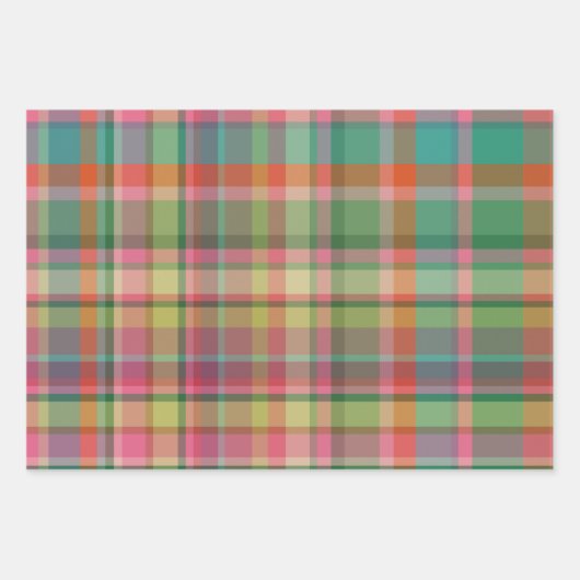 Feestelijke Retro Kerst Plaid Schattigee Preppy Va Inpakpapier Vel (Voorkant 2)