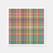 Feestelijke Retro Kerst Plaid Schattigee Preppy Va Servet (Voorkant)