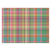 Feestelijke Retro Kerst Plaid Schattigee Preppy Va Tafelkleed (Voorkant (Horizontaal))