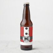 Feestelijke Retro kerst rood pak Sinterklaas Bier Etiket (Voorkant)