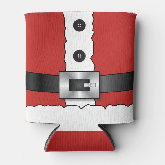 Feestelijke Retro kerst rood pak Sinterklaas Blikjeskoeler (Voorkant)