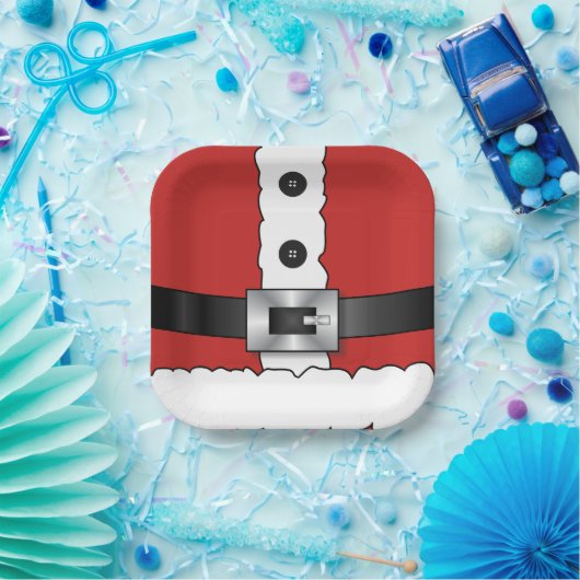 Feestelijke Retro kerst rood pak Sinterklaas Papieren Bordje (Feest)