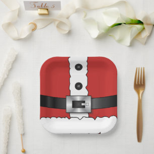 Feestelijke Retro kerst rood pak Sinterklaas Papieren Bordje
