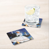 feestelijke retro kerstfeest kartonnen onderzetters (Insitu)