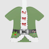 Feestelijke Retro Kerstmis santa Claus Elf Ornament (achterkant)