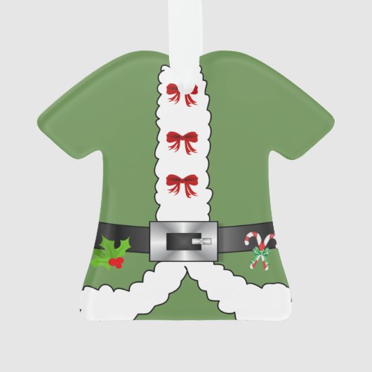 Feestelijke Retro Kerstmis santa Claus Elf Ornament (achterkant)