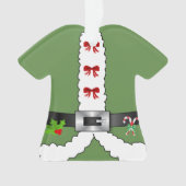 Feestelijke Retro Kerstmis santa Claus Elf Ornament (voorkant)