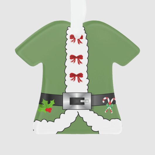 Feestelijke Retro Kerstmis santa Claus Elf Ornament (voorkant)