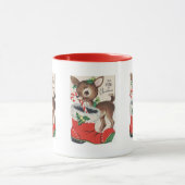 feestelijke retro kerstrendier vakantie mok (Midden)