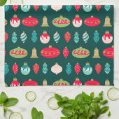 Feestelijke Retro Kerstversiering Midcentury Moder Theedoek (Gevouwen)