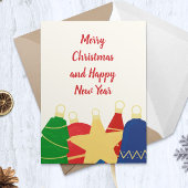 Feestelijke retro kerstversieringen feestdagenkaart