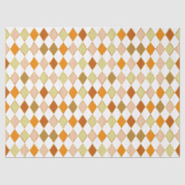 Feestelijke Retro Oranje Beige Diamantpatroon Tissuepapier
