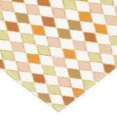 Feestelijke Retro Oranje Beige Witte Diamantpatroo Korte Tafelloper (Hoek)