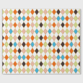 Feestelijke Retro Pastel Diamant Patroon Cadeaupapier (Vlak)