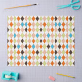 Feestelijke Retro Pastel Diamant Patroon Tissuepapier (Craft)