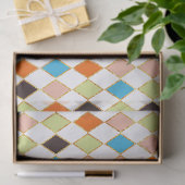 Feestelijke Retro Pastel Diamant Patroon Tissuepapier (Geschenk)